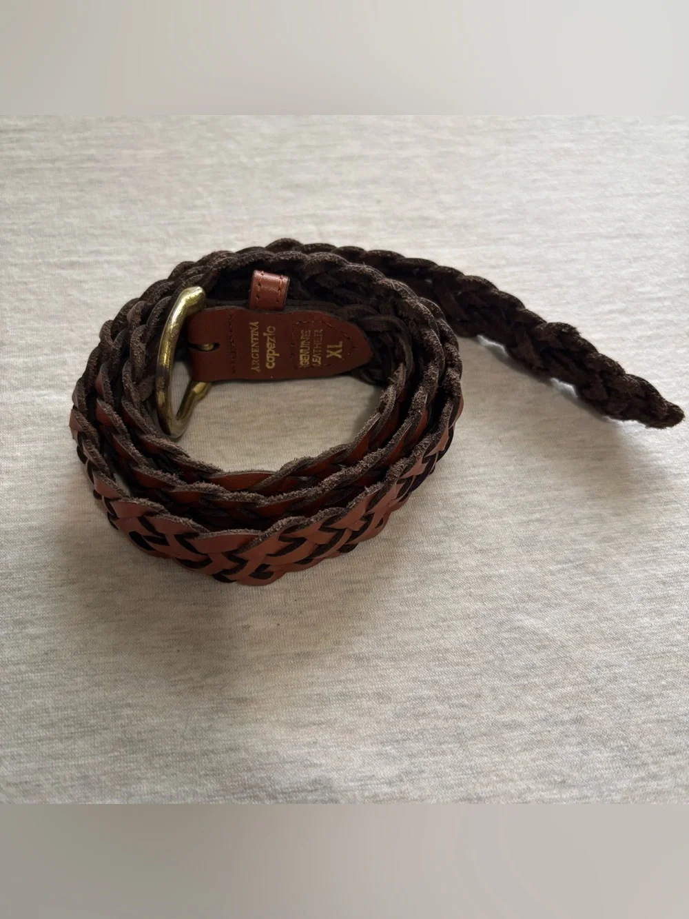 Capezio Argentina Braided Genuine Leather Belt XL 41” Rustic Western